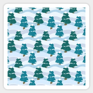 Snowy Winter Pine Trees Sticker